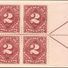 2c deep claret Postage Due block of four
