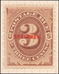 3c red brown Postage Due single