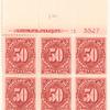 50c deep claret Postage Due block of six