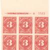 3c carmine lake Postage Due block of six