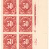 50c carmine lake Postage Due block of six