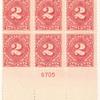 2c rose Postage Due block of six