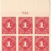 1c carmine rose Postage Due block of six