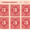 3c carmine rose Postage Due block of six