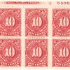 10c carmine rose Postage Due block of six
