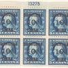 10c on 5c blue Washington block of six