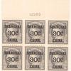 30c on 15c gray Franklin block of six