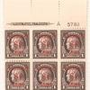 $2 on $1 violet brown Franklin block of six
