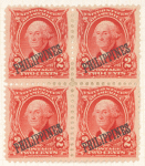 2c carmine Washington block of four