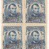 5c blue Abraham Lincoln block of four