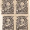 8c violet black Martha Washington block of four
