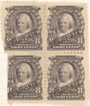 8c violet black Martha Washington block of four