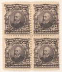 13c purple black Benjamin Harrison block of four
