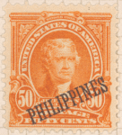 50c orange Thomas Jefferson single