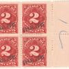 2c rose carmine Postage Due block of four
