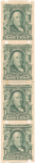1c green Franklin strip of four