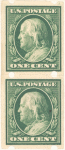 1c green Franklin pair