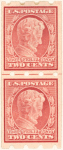 2c carmine Lincoln Centenary of Birth pair