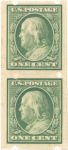 1c green Franklin pair