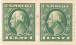 1c green Washington pair