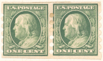 1c green Franklin pair