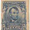 5c blue Abraham Lincoln strip of three