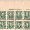 1c blue green Franklin block of eight
