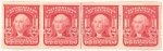 2c carmine Washington strip of four