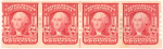 2c carmine Washington strip of four