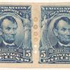 5c blue Abraham Lincoln pair