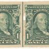 1c blue green Franklin pair