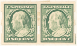 1c green Franklin pair