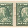 1c green Franklin pair