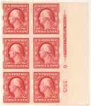 2c carmine Washington block of six