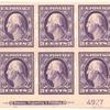 3c deep violet Washington block of six