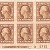 4c orange brown Washington block of six