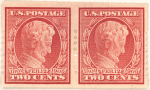 2c carmine Lincoln Centenary of Birth pair