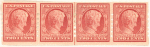 2c carmine Lincoln Centenary of Birth strip of four