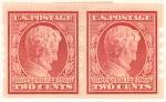 2c carmine Lincoln Centenary of Birth pair