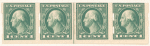 1c green Washington strip of four