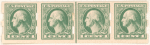 1c green Washington strip of four