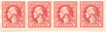 2c carmine rose Washington strip of four