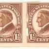 1 1/2c yellow brown Warren G. Harding strip of four