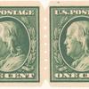 1c green Franklin pair