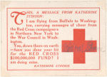 1917 Buffalo, New York to Washington flight message card for Red Cross fund