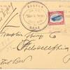 1918 Boston, Massachusetts to New York, New York first flight cover