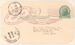 1923 New Orleans to Pilottown, Louisiana hydroplane flight postal card