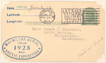1925 Boston to Philadelphia McMillan Polar Expedition postal card
