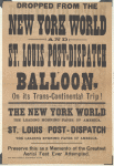 1887 leaflet dropped from balloon flight