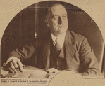 Picking up the reins of state government. Governor Franklin D. Roosevelt at his desk in the executive chambers in Albany